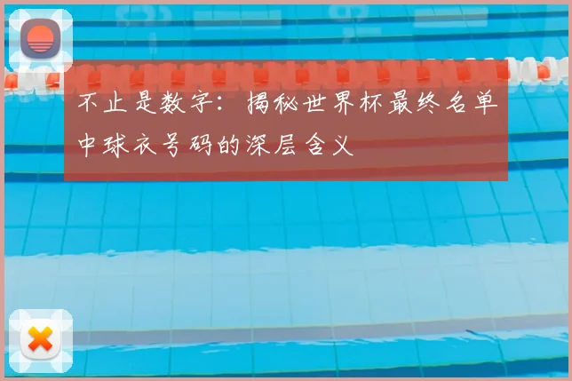 不止是数字：揭秘世界杯最终名单中球衣号码的深层含义